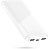 Portable Charger - 15000mAh Dual USB Power Bank Output 5V3.1A Fast Charging Portable Charger, Compatible with Smartphones and All USB Devices (White)