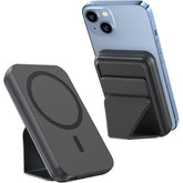 Portable Charger, PD 30W Fast Charger Foldable Wireless Power Bank with USB-C Port, Mag-Safe Battery Pack Only for iPhone 15/14/13/12 Series (Black)