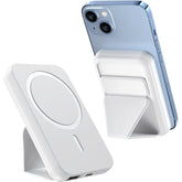 Portable Charger, PD 30W Fast Charger Foldable Wireless Power Bank with USB-C Port, Mag-Safe Battery Pack Only for iPhone 15/14/13/12 Series (White)