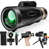 Monocular Telescope 80x100 High Power with Smartphone Adapter Tripod,Larger Vision Monoculars for Adults with BAK4 Prism & FMC Lens, Suitable for Bird Watching Hunting Hiking Camping Wildlife-Black