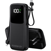 Portable Charger, 15000mAh Battery Pack Fast Charging Lightweight, Built-in AC Wall Plug and 2 Output Cables with LED Display for iPhone15 14 13 12 11 Samsung iPad etc