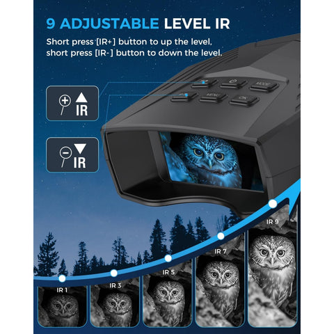 Night Vision Goggles - 5K Adult Night Vision Binoculars, 5000mAh Rechargeable Infrared Binoculars with 3'' Large Screen, 10x Digital Zoom w/ Flashlight for Camping
