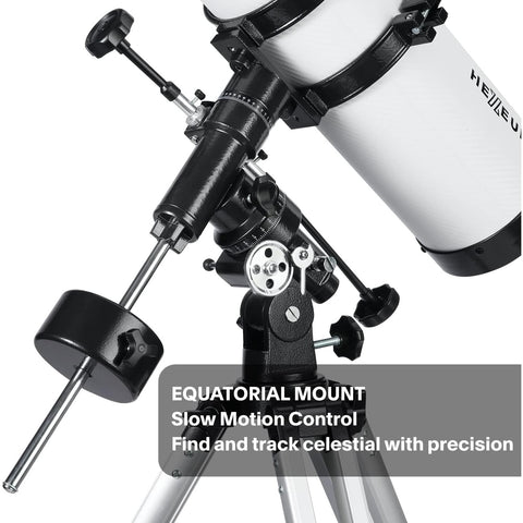 Astronomical Reflector Telescopes - Manual Equatorial Telescope for Adults Astronomy. Comes with 2X Barlow Lens Phone Adapter and Moon Filter, Wireless Control