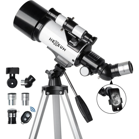 Telescope for  Adults - 70mm Aperture 500mm AZ Mount Fully Multi-Coated Optics Astronomical refracting Portable Telescopes, with Tripod Phone Adapter, Remote Control , Carrying Bag