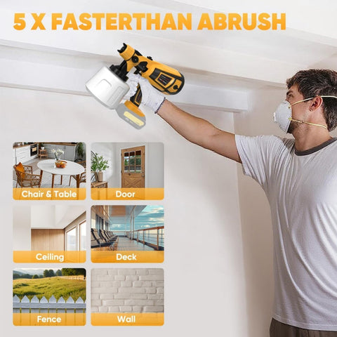 Spray Paint Tool 1000W Electric Spray Gun, Easy to Clean for Furniture Cabinets Fences Walls Doors Garden Chairs