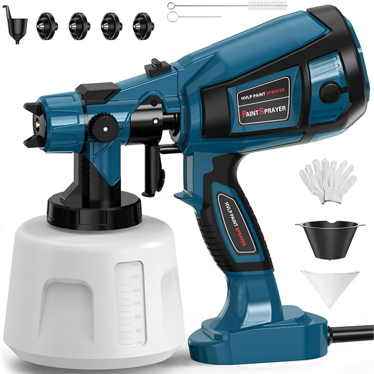 Spray Paint Tool 1000W Powerful Electric Spray Gun for Furniture Cabinets Fences Walls Doors Garden Chairs Blue