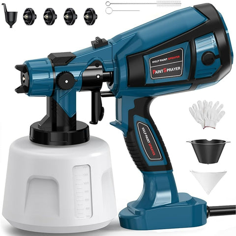Spray Paint Tool 1000W Powerful Electric Spray Gun for Furniture Cabinets Fences Walls Doors Garden Chairs Blue