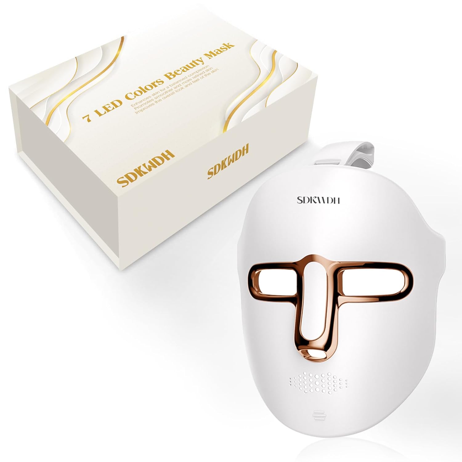 Led Face Mask Light Therapy, 7-1 Colors LED Facial Skin Care Mask, Red Light Therapy Mask for Face, White