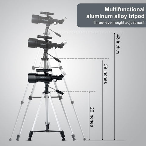 Telescope for  Adults - 70mm Aperture 500mm AZ Mount Fully Multi-Coated Optics Astronomical refracting Portable Telescopes, with Tripod Phone Adapter, Remote Control , Carrying Bag