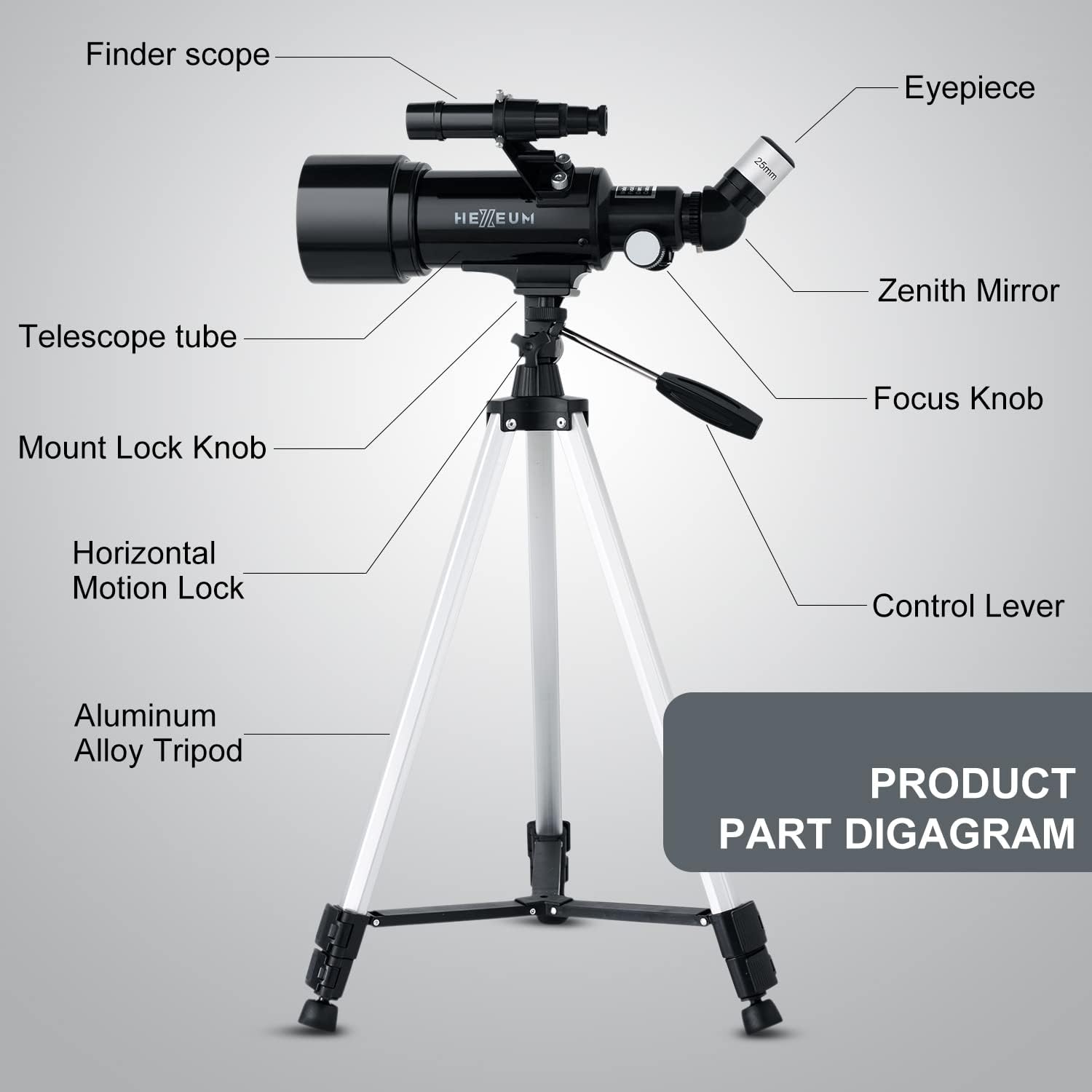 Telescope for  Adults - 70mm Aperture 500mm AZ Mount Fully Multi-Coated Optics Astronomical refracting Portable Telescopes, with Tripod Phone Adapter, Remote Control , Carrying Bag