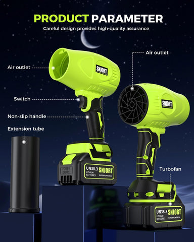 Leaf Blower Cordless with Battery and Charger,500,000 RPM,Extended Nozzle