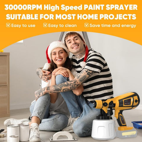 Paint Sprayer Tool High Power Electric Spray Paint Gun Easy to Clean for Furniture Cabinets Fence Walls Door  Gold (Not Include Battery)