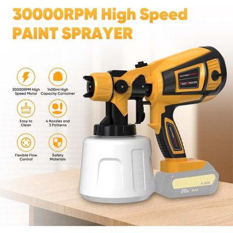 Spray Paint Tool 1000W Electric Spray Gun, Easy to Clean for Furniture Cabinets Fences Walls Doors Garden Chairs