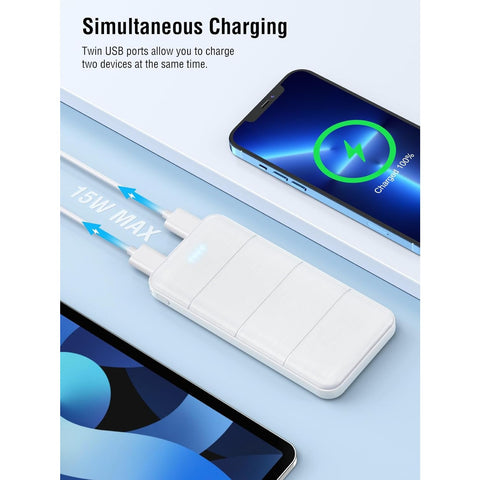 Portable Charger - Mobile Power - 15000mAh Dual USB, Output 5V3.1A Rapid Charger , Compatible with Smartphones and all USB Devices