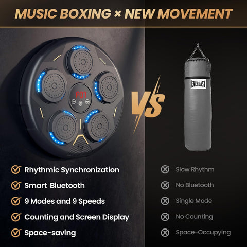 Wall Mounted Music Boxing Machine with Gloves