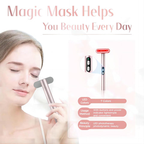 Red-Light-Therapy-for-Face, 7 in 1 LED Light Therapy Eye Equipment for Skin Care at Home Red Light Therapy Face Massager Skin Rejuvenation Light