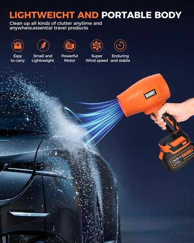 Leaf Blower Cordless with Battery and Charger,500,000 RPM,Extended Nozzle