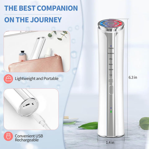 Texet Skin Tightening Device 6-in-1 Microcurrent Facial Device Face Massager, Firming,Lifting, Toning, Wrinkle