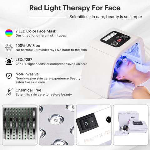 LED Red-Light-Therapy-for-Face，7 in 1 Beauty Equipment for Skin Care at Home