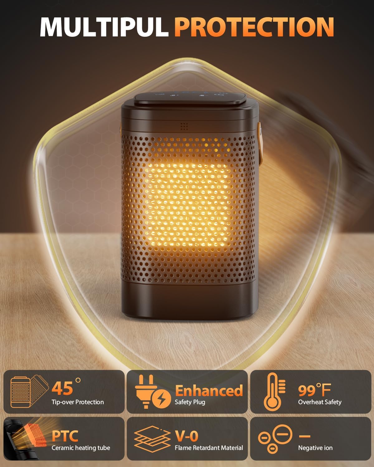 1500W Portable Indoor Space Heater for Home & Office