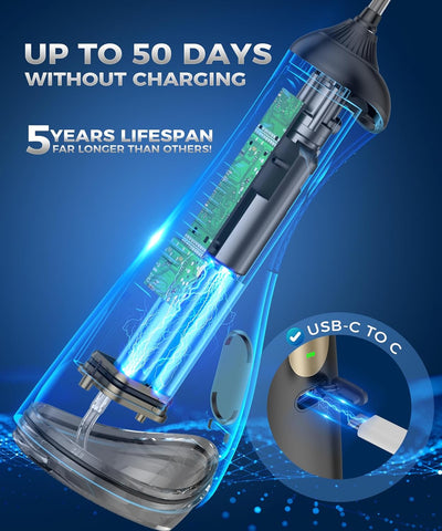 Rechargeable Water Flosser with U-Shaped Tip for Home & Travel