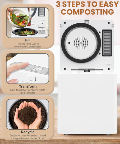 3L Electric Composter for Kitchen Countertop