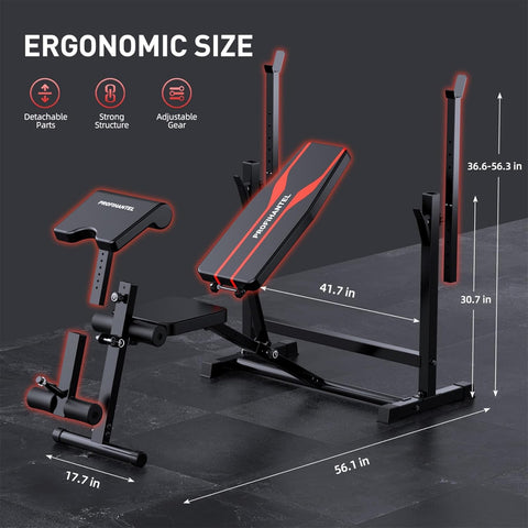 Adjustable Workout Bench Press Set for Home Gym Strength Training