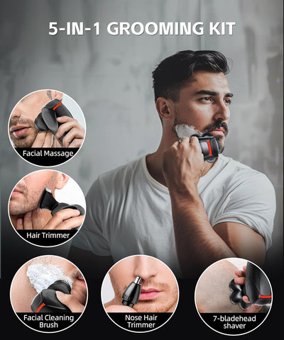 5-in-1 Grooming Kit Head Shavers for Bald Men