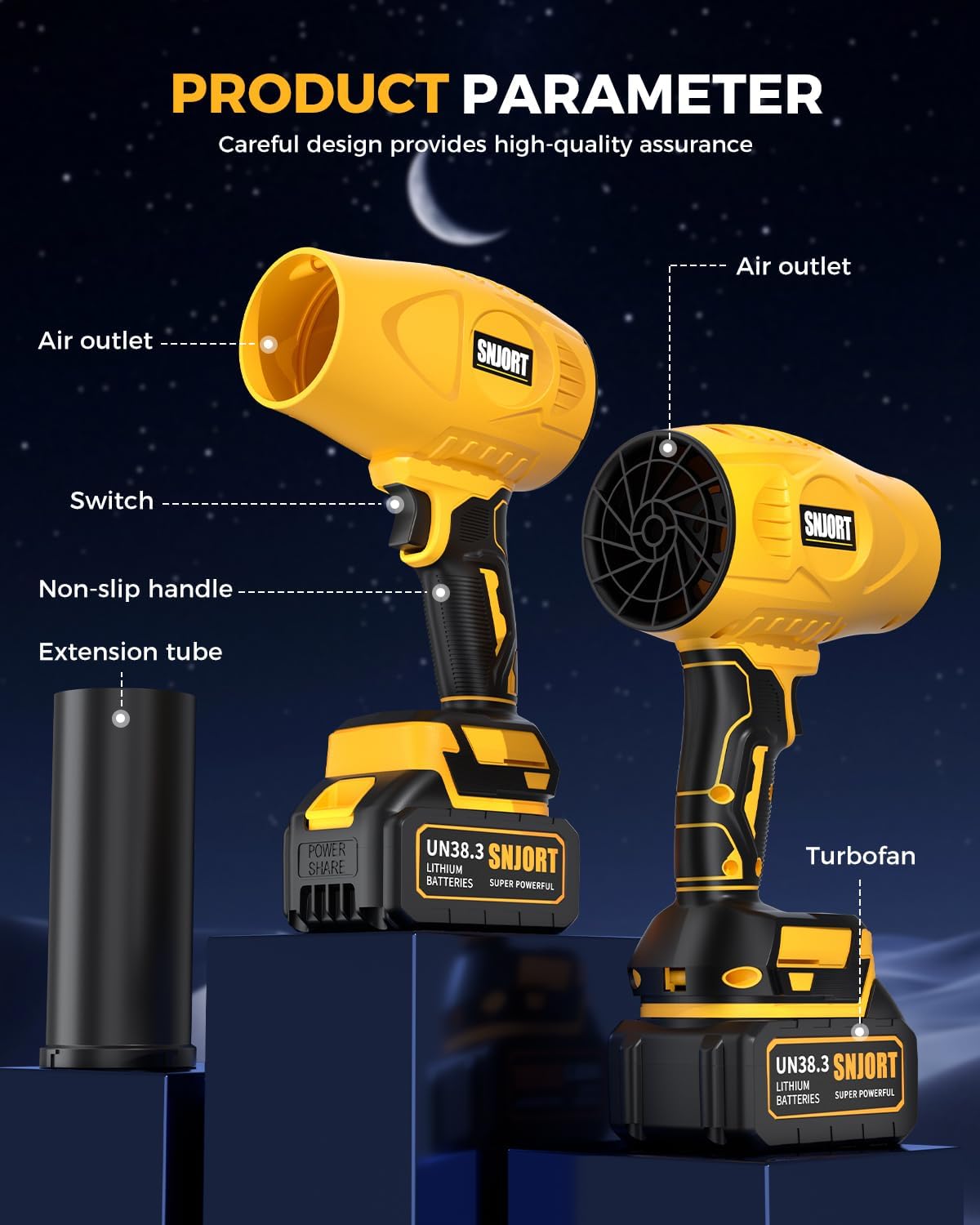 Leaf Blower Cordless with Battery and Charger,500,000 RPM,Extended Nozzle