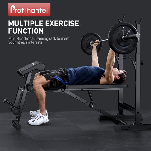 Adjustable Workout Bench Press Set for Home Gym Strength Training
