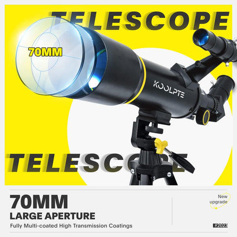 Binoculars, 70mm Aperture 400mm Mount Astronomical Refractor Telescope (20x-200x) for Adults with Tripod Cell Phone Adapter, Remote Control, Easy to Use