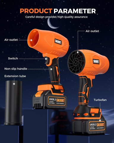 Leaf Blower Cordless with Battery and Charger,500,000 RPM,Extended Nozzle