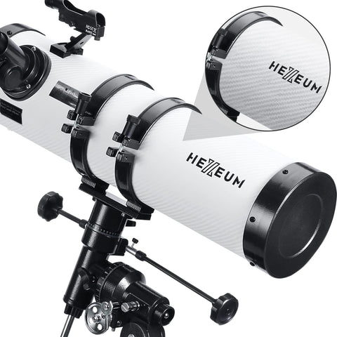 Astronomical Reflector Telescopes - Manual Equatorial Telescope for Adults Astronomy. Comes with 2X Barlow Lens Phone Adapter and Moon Filter, Wireless Control
