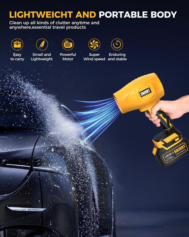 Leaf Blower Cordless with Battery and Charger,500,000 RPM,Extended Nozzle
