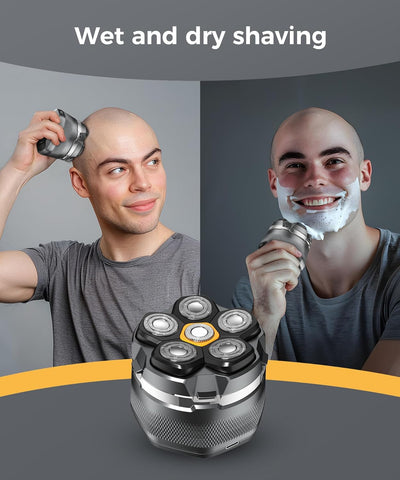 New Magnetic 6D Electric Razor for Bald Men