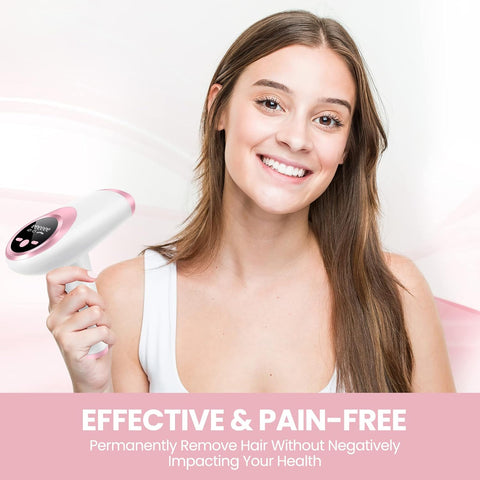 Women's laser epilator, permanent, 999,999 flashes, painless IPL epilator, underarms, legs, arms, bikini line