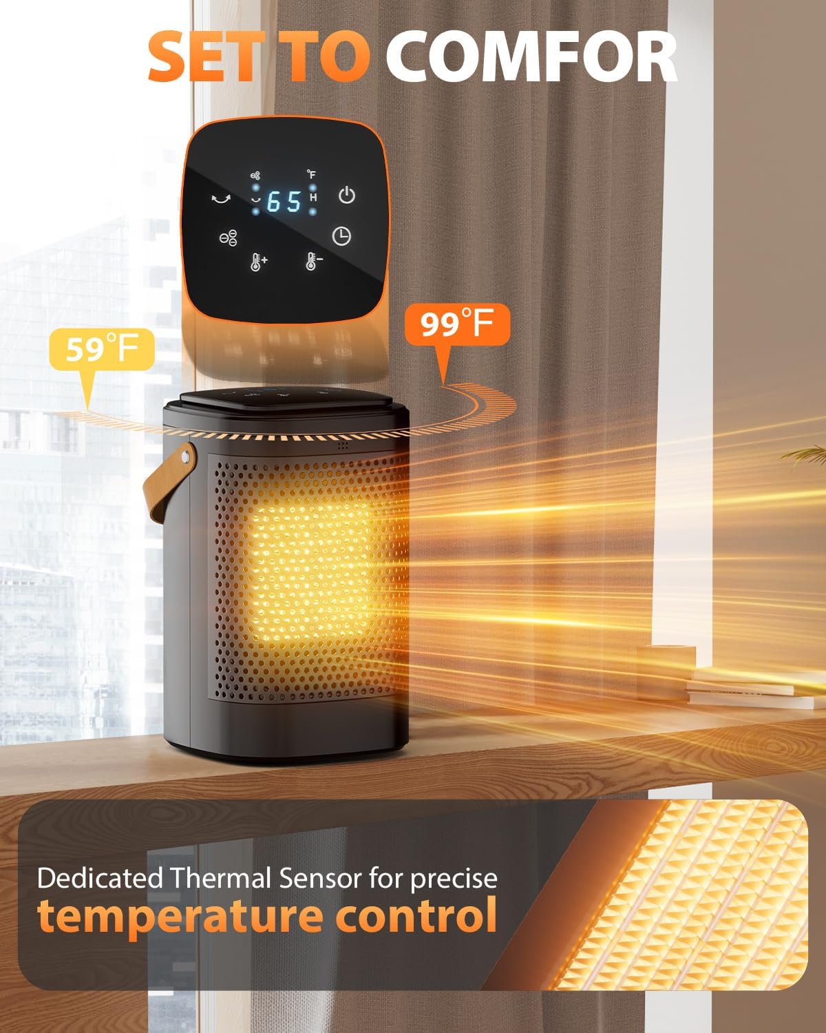1500W Portable Indoor Space Heater for Home & Office