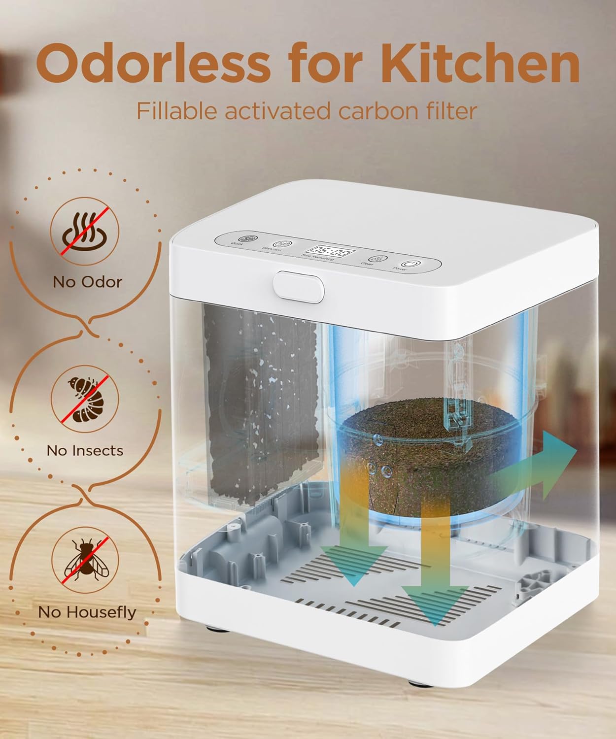 3L Electric Composter for Kitchen Countertop
