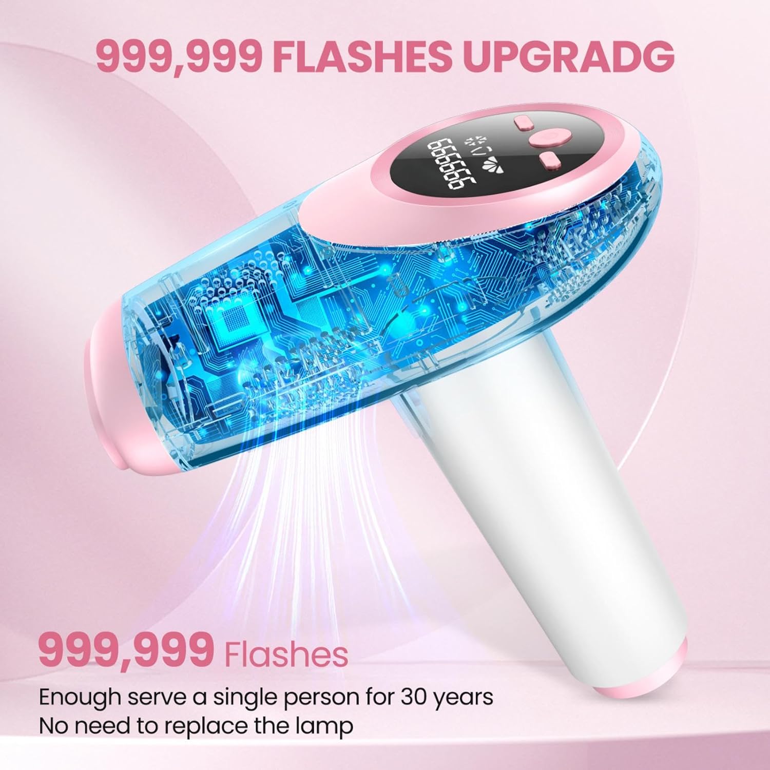 Laser Hair Removal for Men and Women IPL Permanent Hair Removal Home 999,999 Flashes Painless Hair Removal Underarms Back Legs Arms Face Bikini Line