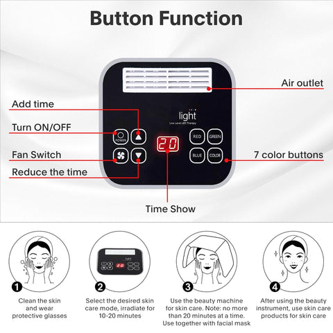 LED Red-Light-Therapy-for-Face，7 in 1 Beauty Equipment for Skin Care at Home