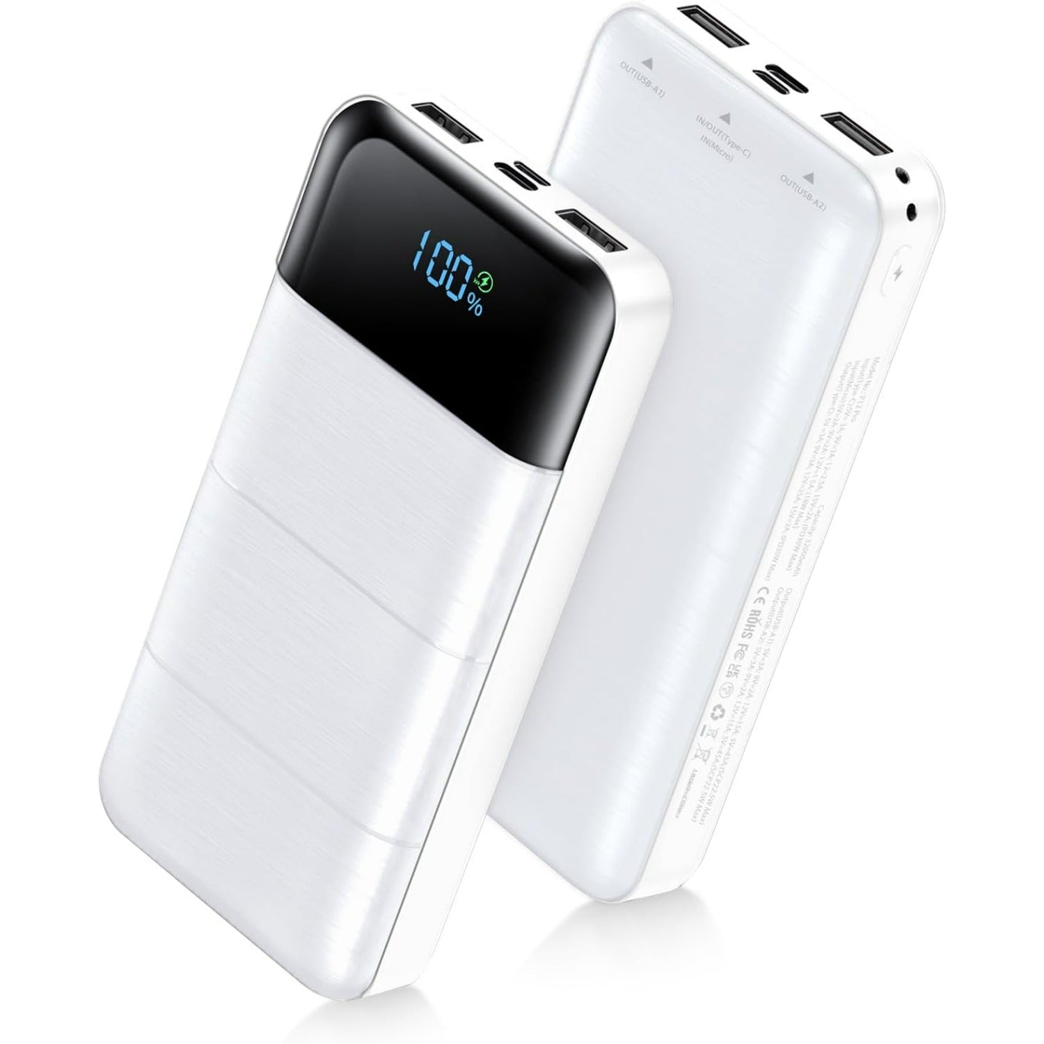 32000mAh Power-Bank-Portable-Charger - Output 5V3A Fast Charger Portable Charger with  LED Display Compatible with Smartphones and All USB Devices (Black)