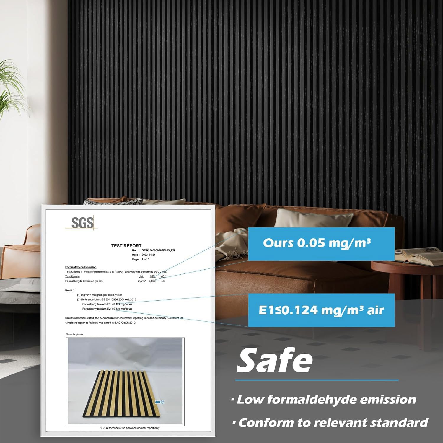 2-Pack 47.24" x 11.02" Acoustic Wood Panels for Wall, Soundproof Wood Slat Panel for Wall and Ceiling, 3D Fluted Absorbing Paneling for Interior Wall Decor, Living Room, Bedroom - Black