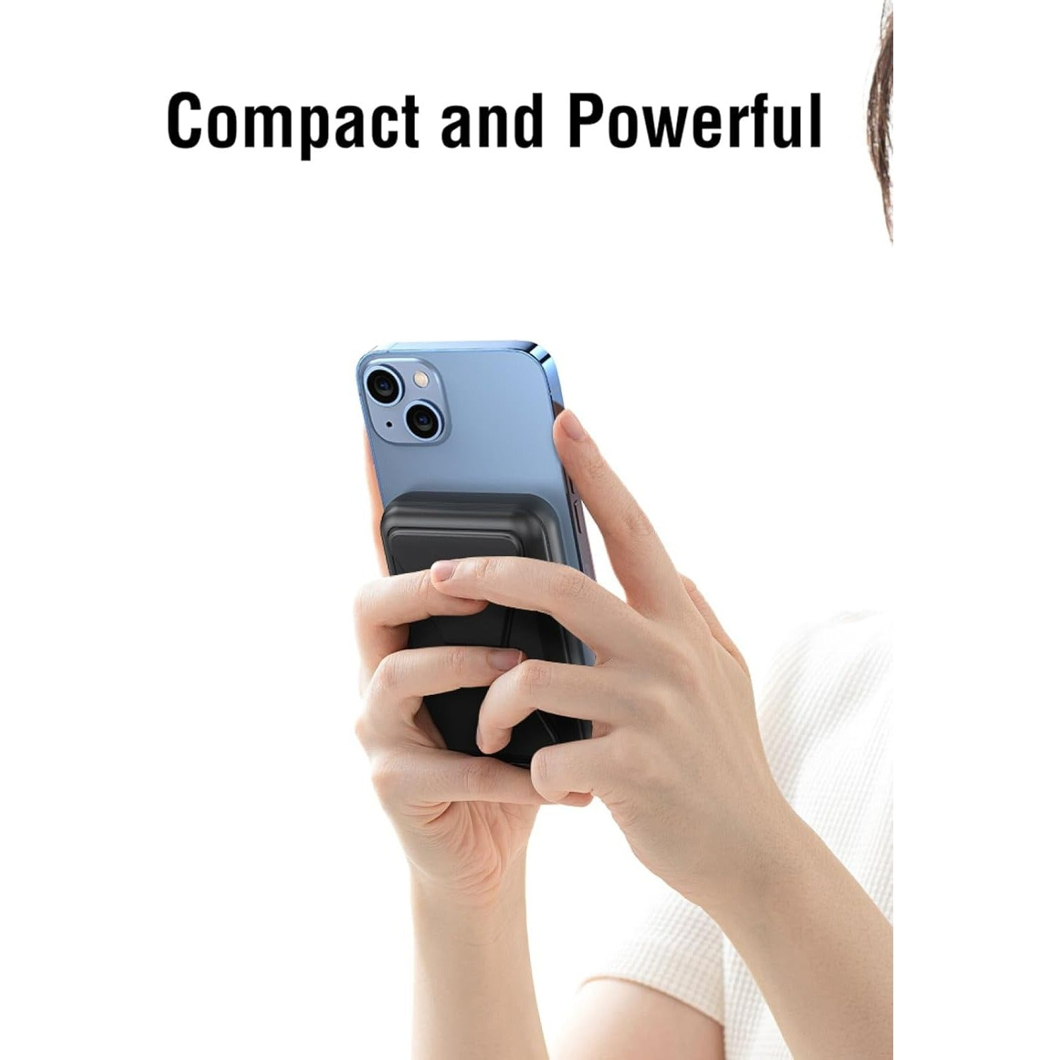 Portable Charger, PD 30W Fast Charger Foldable Wireless Power Bank with USB-C Port, Mag-Safe Battery Pack Only for iPhone 15/14/13/12 Series (Black)