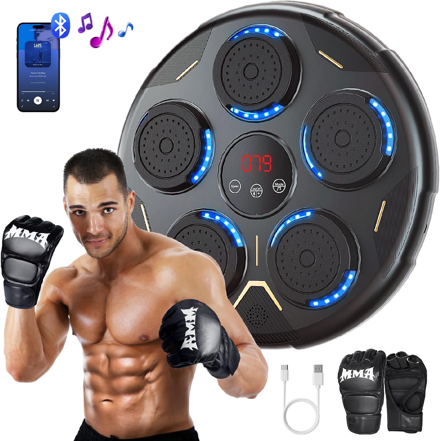 Wall Mounted Music Boxing Machine with Gloves