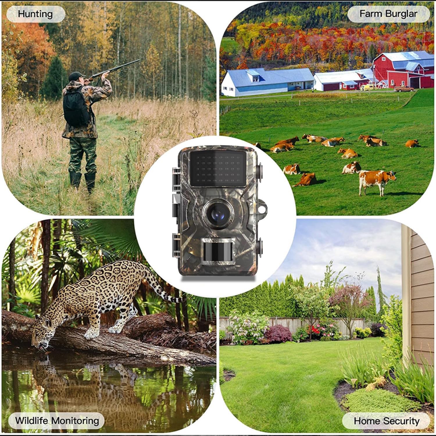 2K HD 36MP Trail Camera Outdoor Wildlife Trail Cameras with Night Vision
