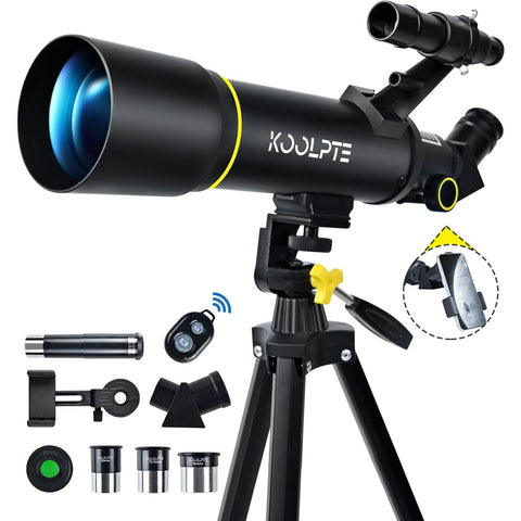 Binoculars, 70mm Aperture 400mm Mount Astronomical Refractor Telescope (20x-200x) for Adults with Tripod Cell Phone Adapter, Remote Control, Easy to Use