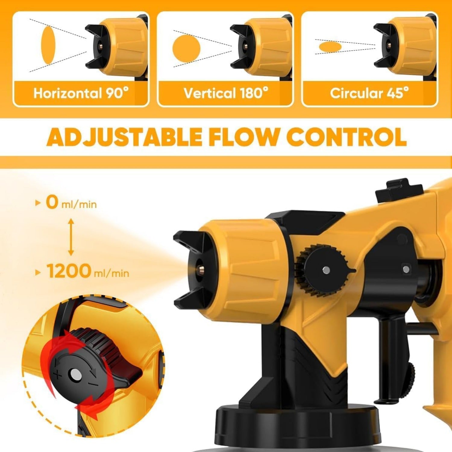 Paint Sprayer Tool High Power Electric Spray Paint Gun Easy to Clean for Furniture Cabinets Fence Walls Door  Gold (Not Include Battery)