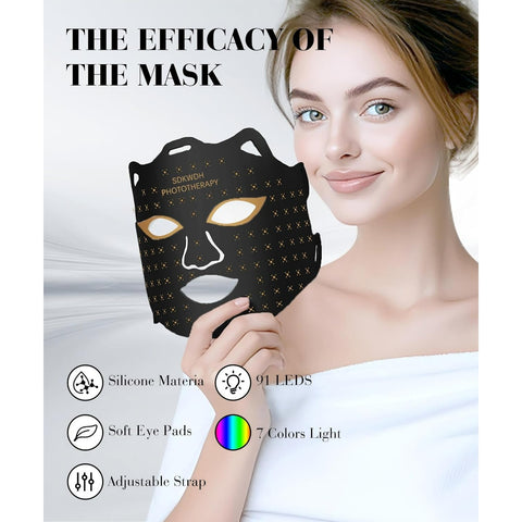 Red Light Therapy for Face, 7 Colors LED Face Mask Light Therapy At Home, Led Face Mask Light Therapy