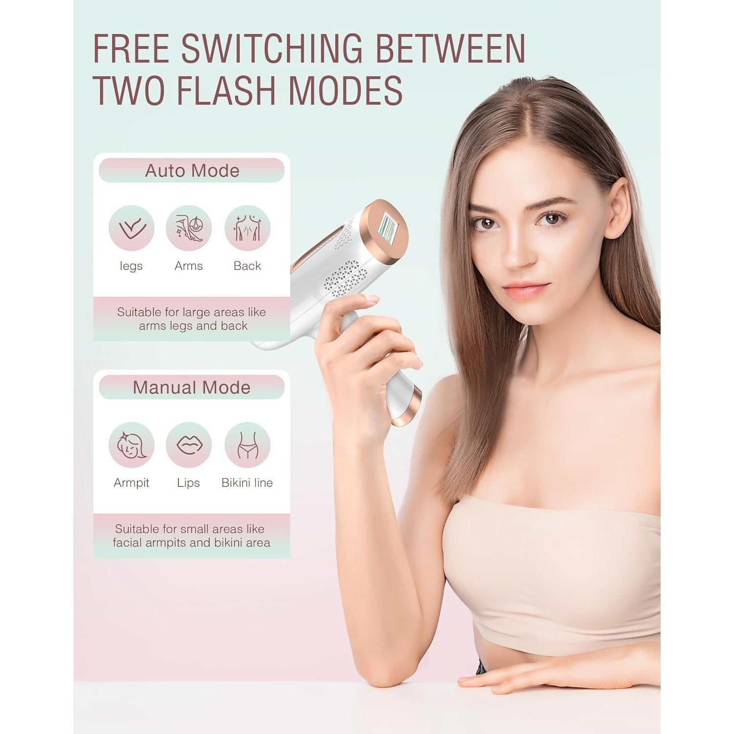 Laser Hair Removal for Men and Women IPL Permanent Hair Removal Home 999,999 Flashes Painless Hair Removal Underarms Back Legs Arms Face Bikini Line