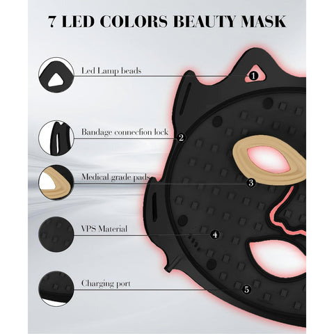Red Light Therapy for Face, 7 Colors LED Face Mask Light Therapy At Home, Led Face Mask Light Therapy